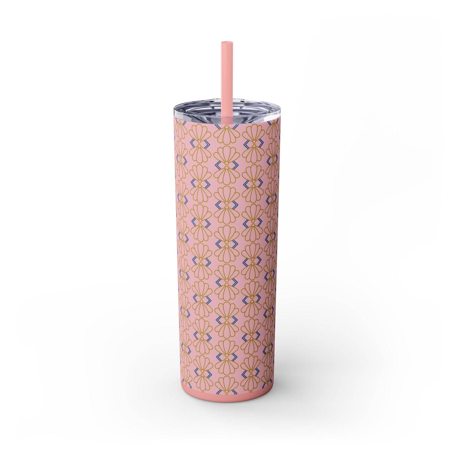 Royal Pink Skinny Tumbler with Straw 20oz