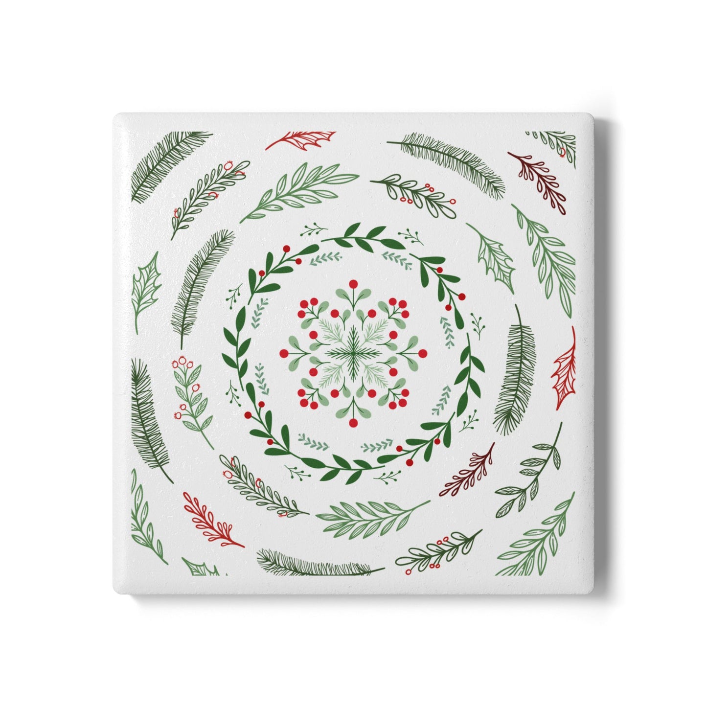 Festive Floral Ceramic Coaster