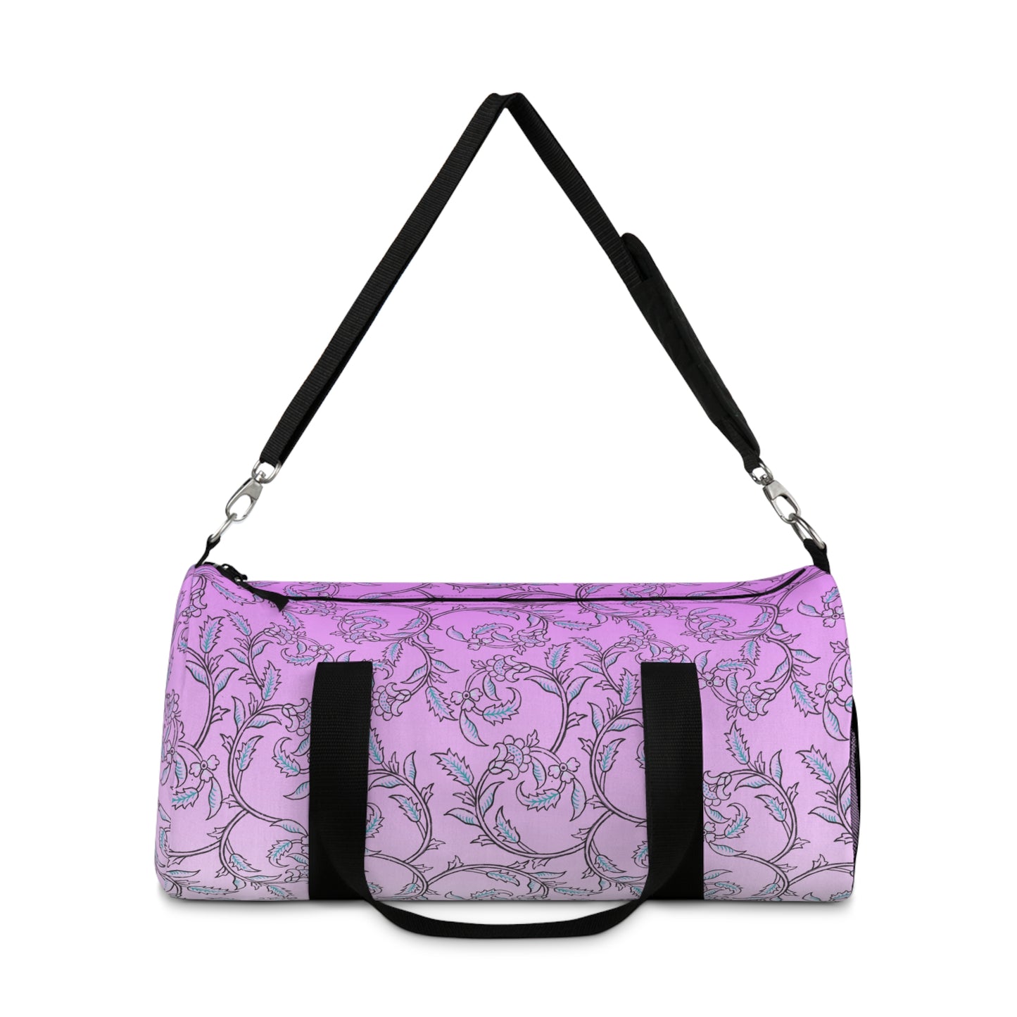 Pink Floral Vine Duffel Bag
