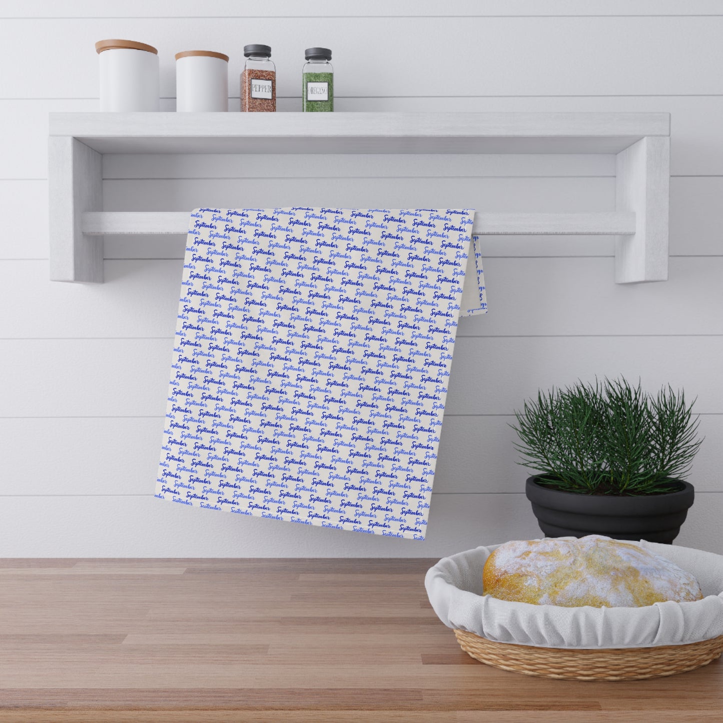 September Printed Tea Towel