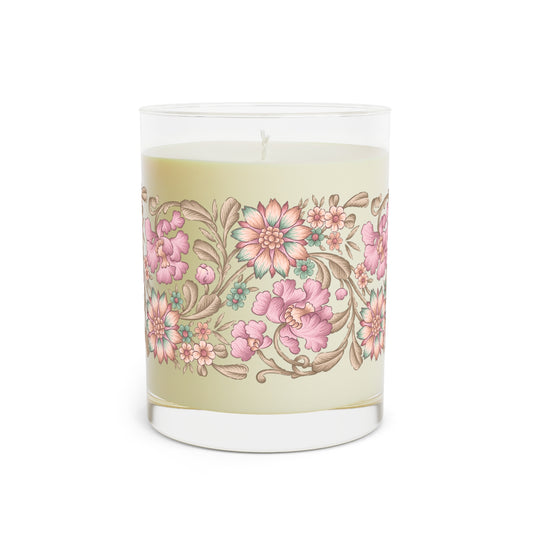 Victorian Floral Candle in Pink, 11oz