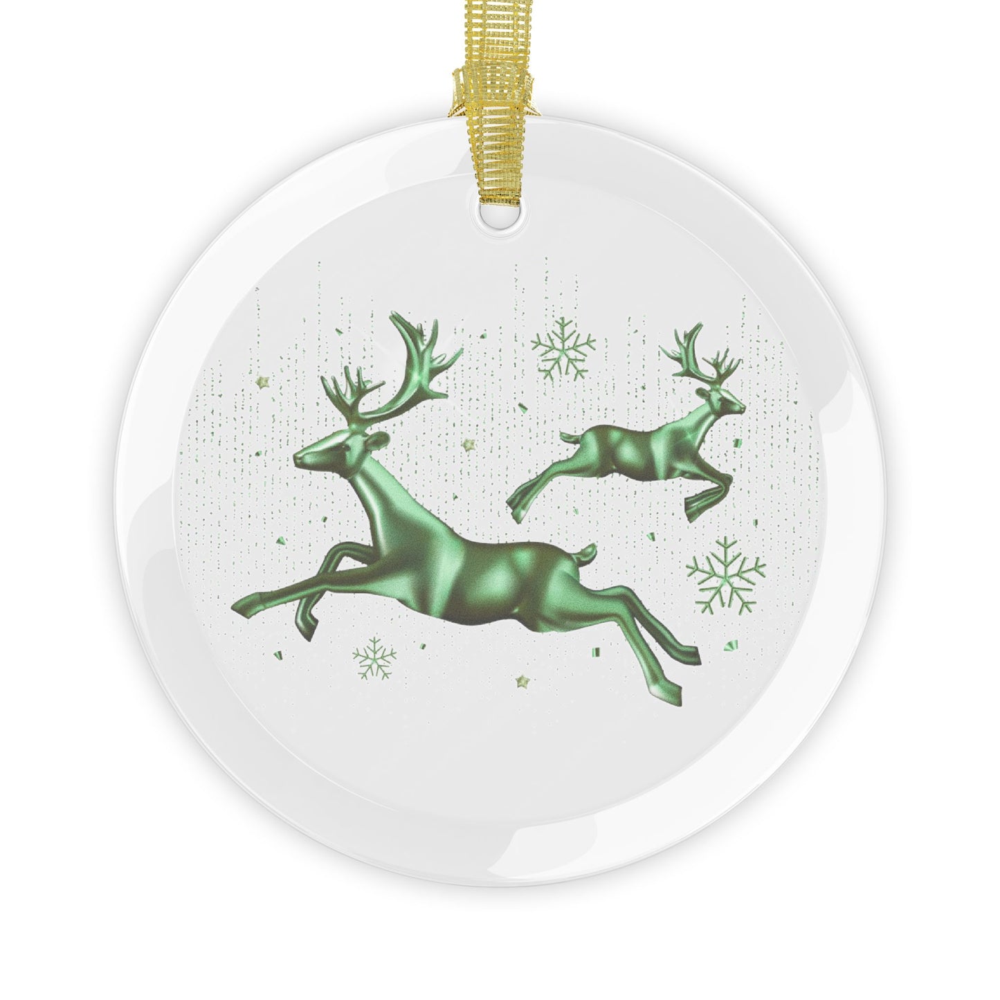 Winter Reindeer Glass Ornament