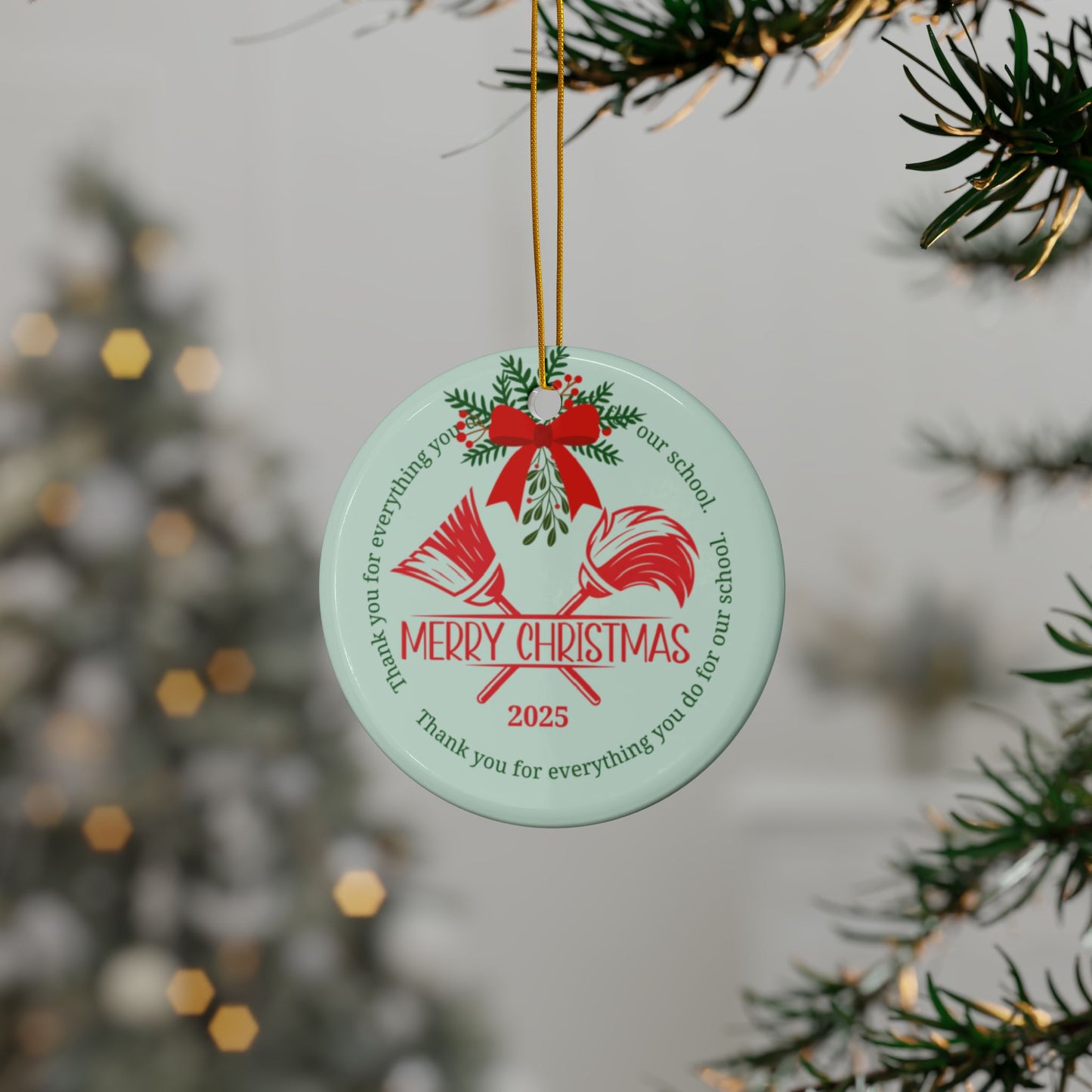 School Custodian Ceramic Ornament