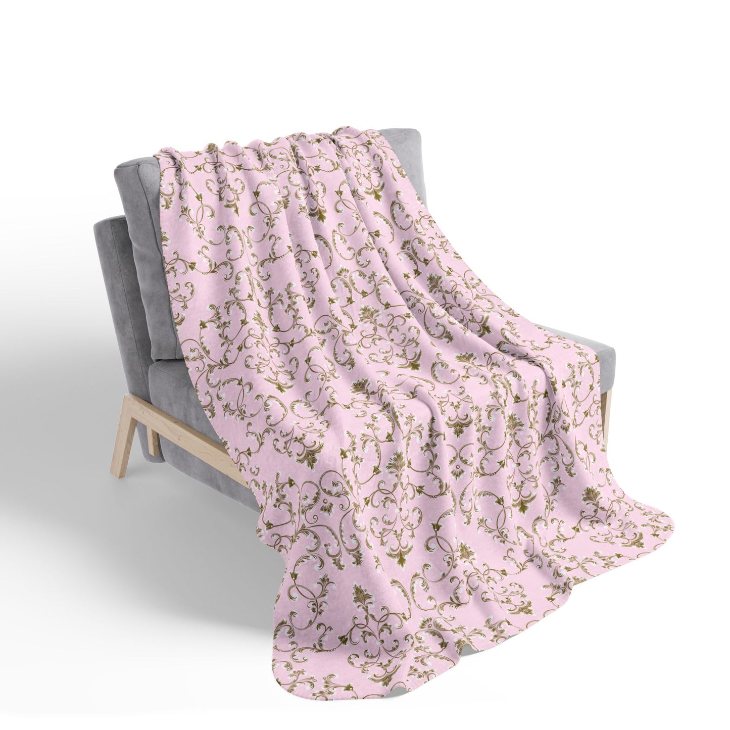 Gilded Pink Fleece Sherpa Blanket