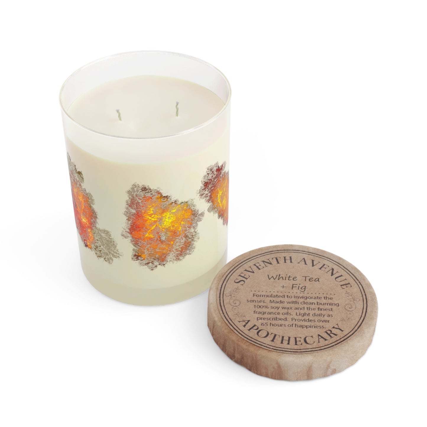 Orange Geode Inspired Candle, White Tea & Fig, 11oz