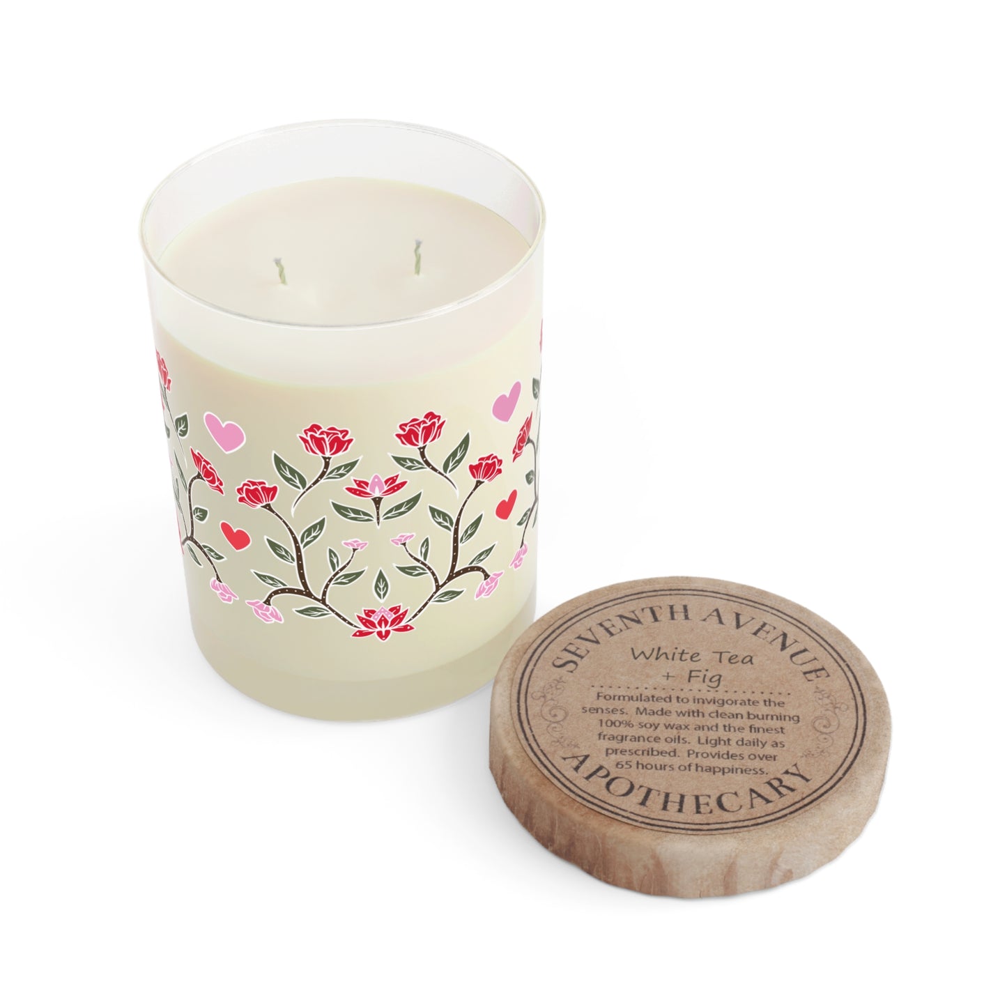 Heart Floral Candle, 11oz