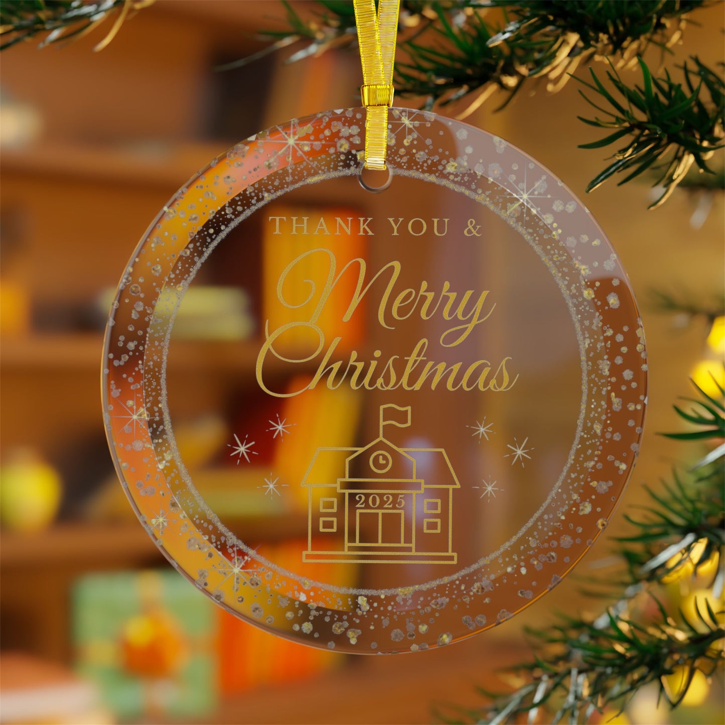 School Administrators Glass Ornament