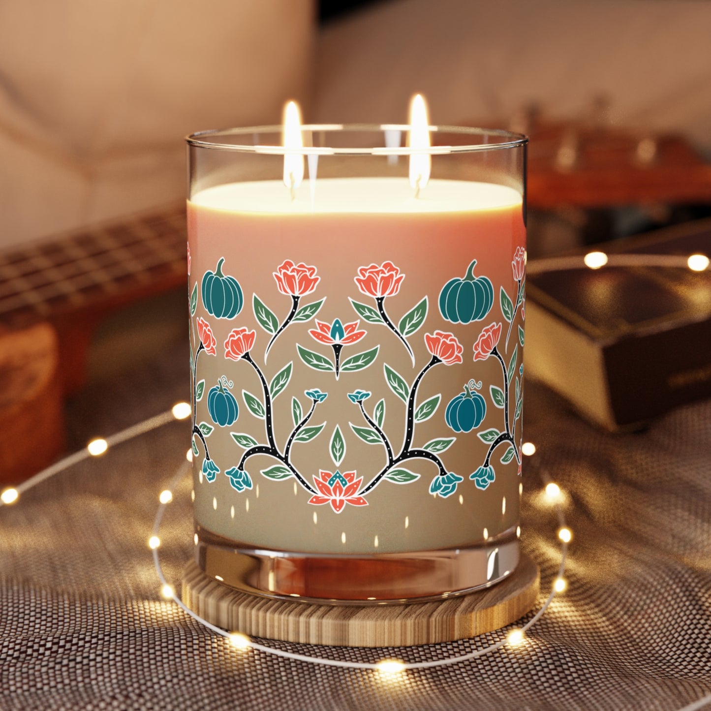 Pumpkin Floral Candle, 11oz