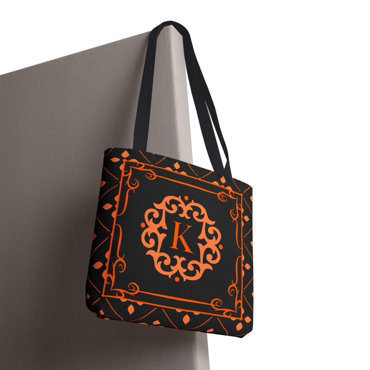 Monogram Halloween Motif Tote Bag 16x16