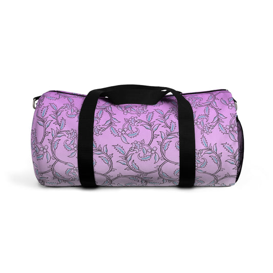 Pink Floral Vine Duffel Bag