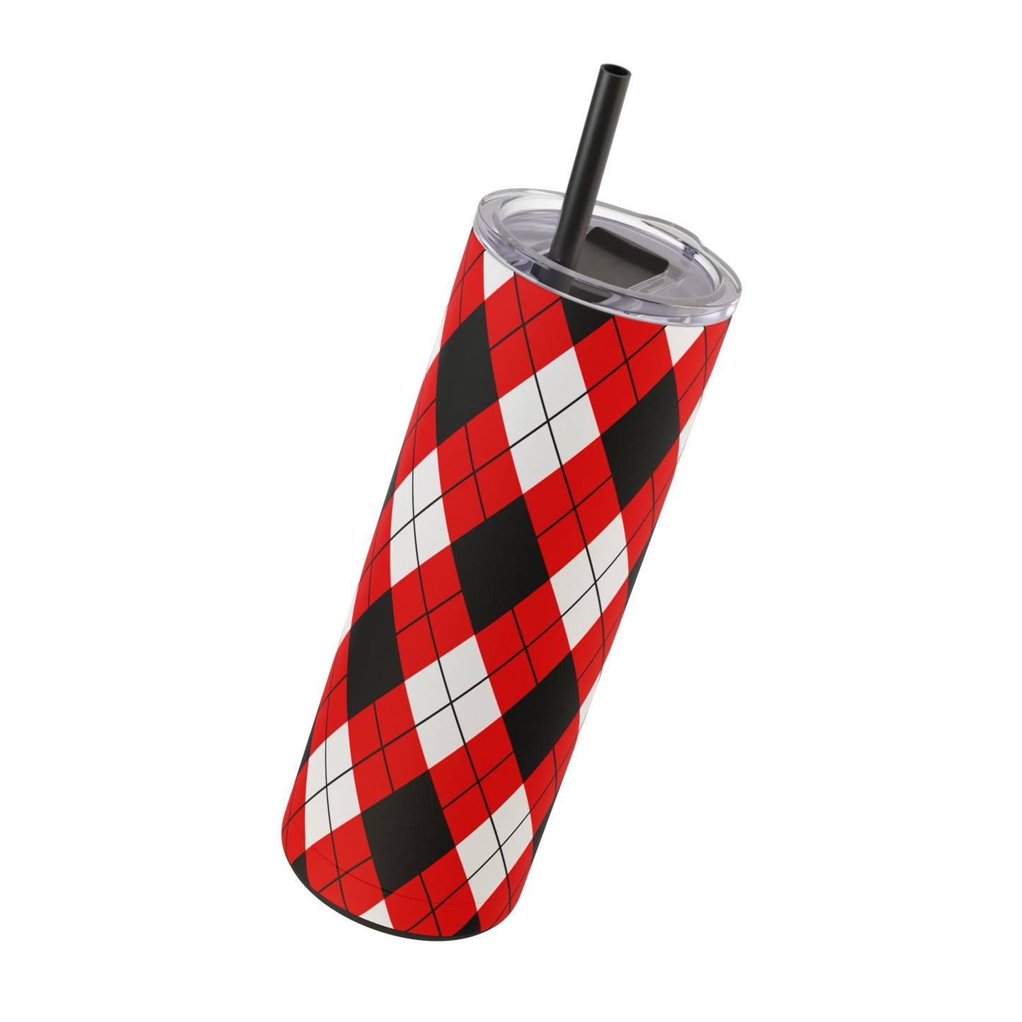 Red & Black Argyle Tumbler, 20oz