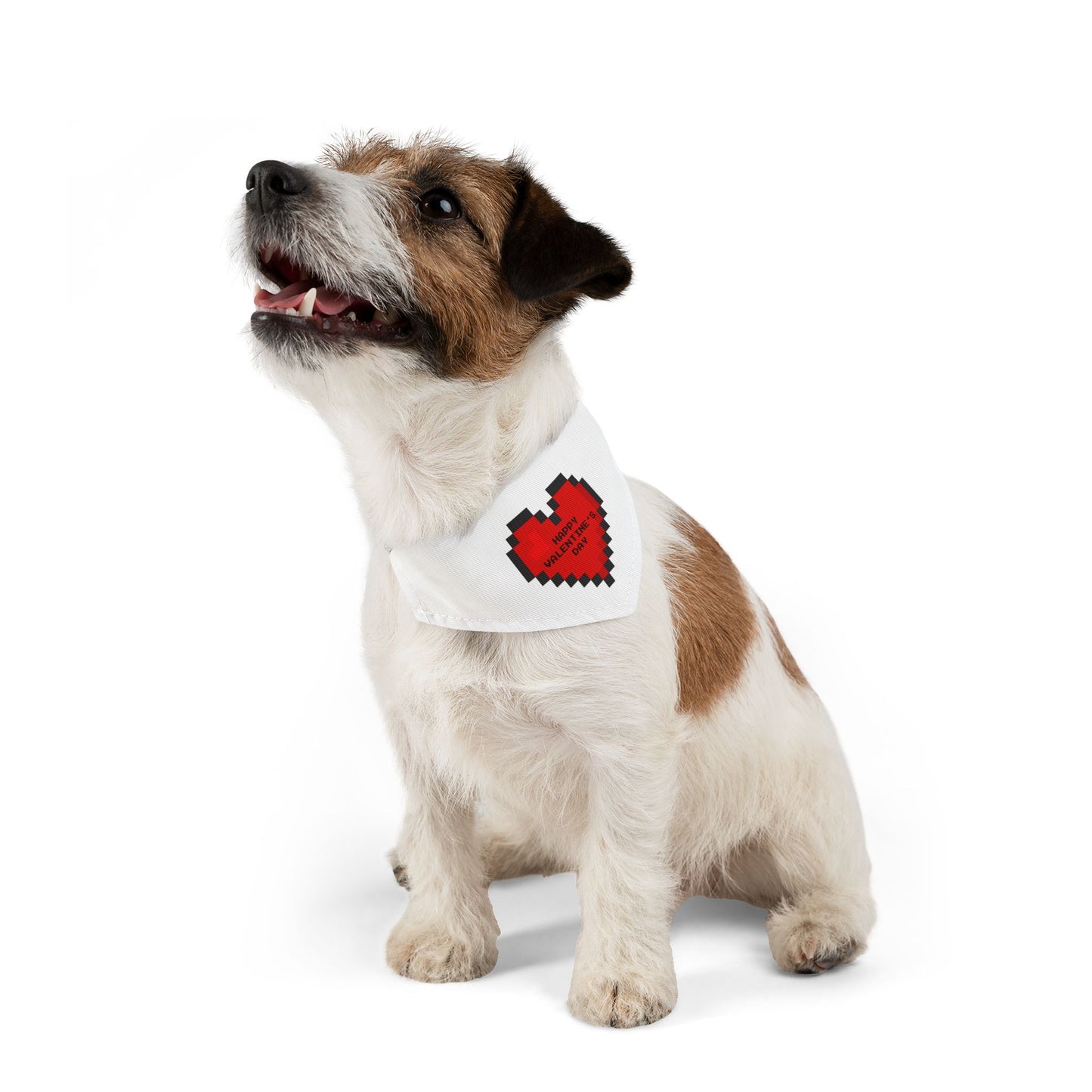 Happy Valentine's Day Pixelated Heart Pet Bandana Collar