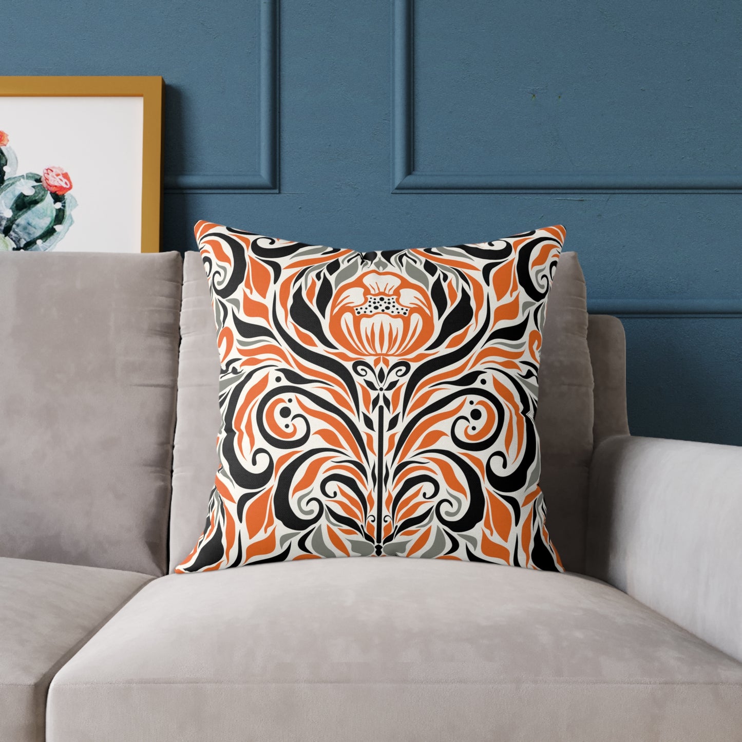 Fall Damask Square Pillow