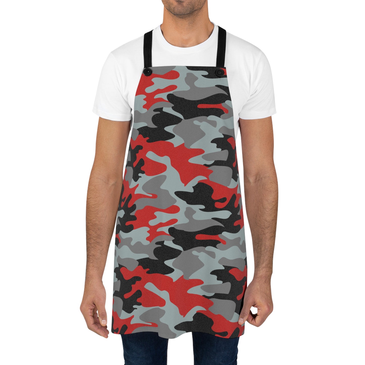 Red and Black Camouflage Apron