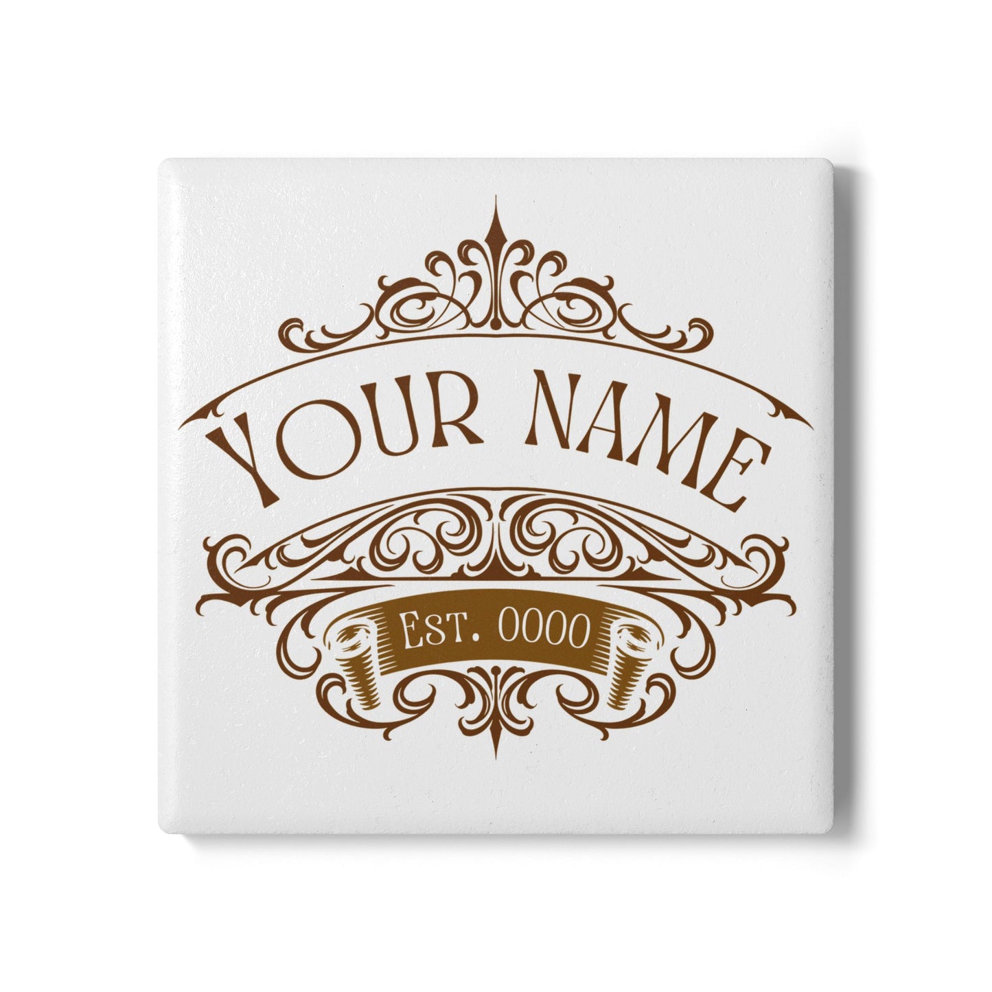 Custom Family Name Ceramic Coaster