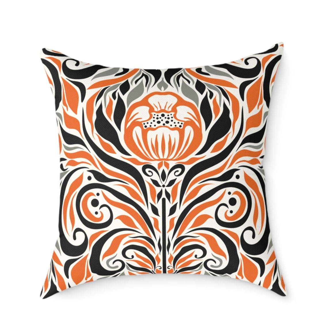 Fall Damask Square Pillow