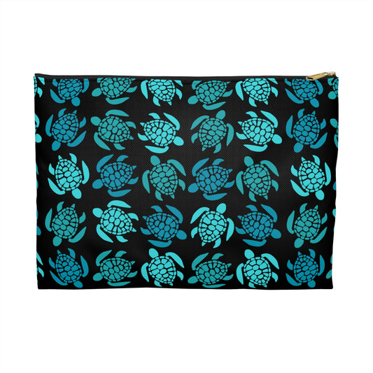 Teal Turtle Time Accessory Pouch