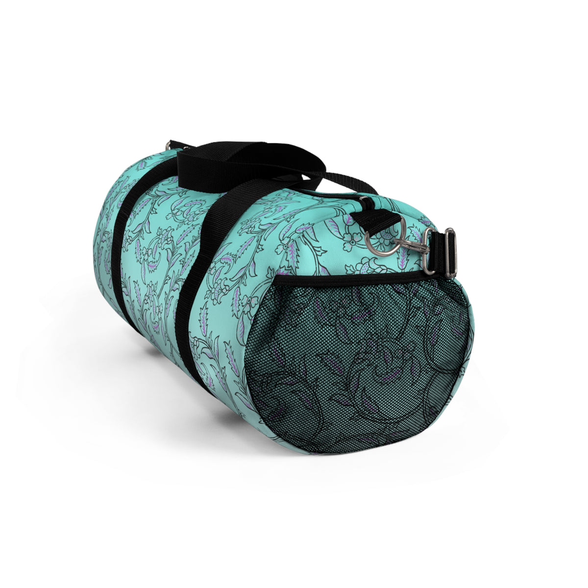 Blue Floral Vine Duffel Bag