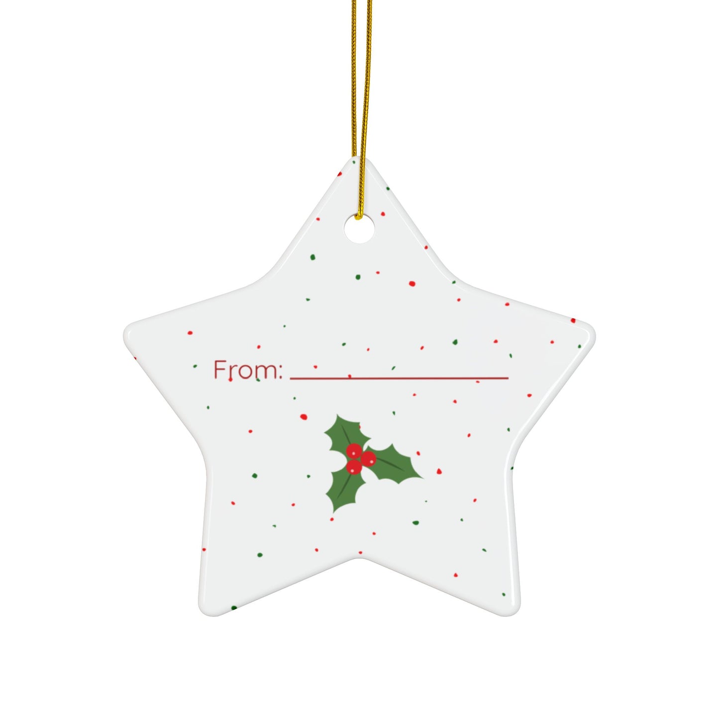 Apple Holly Christmas Ornament