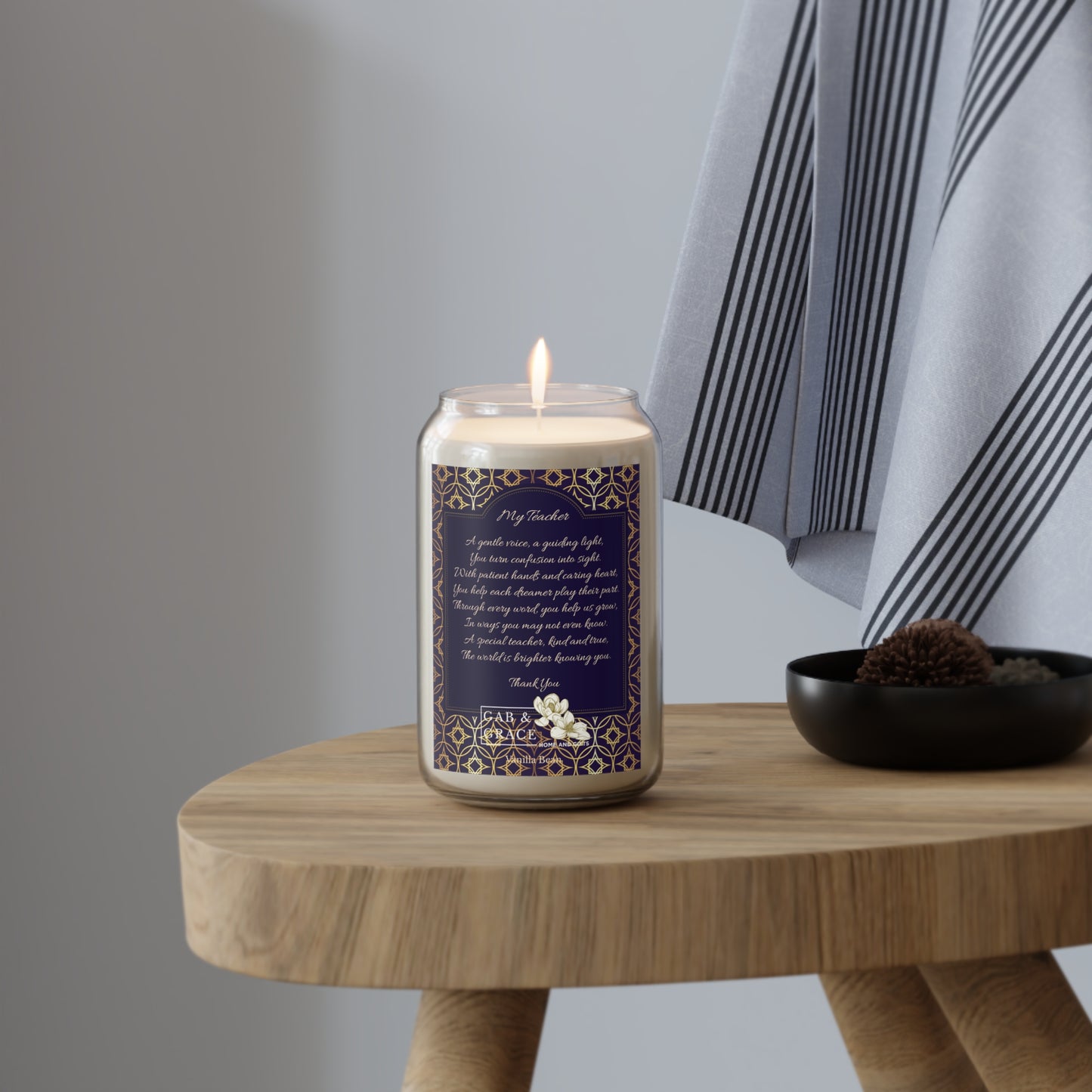 Thank You Teacher Candle, Vanilla Bean, 13.75oz