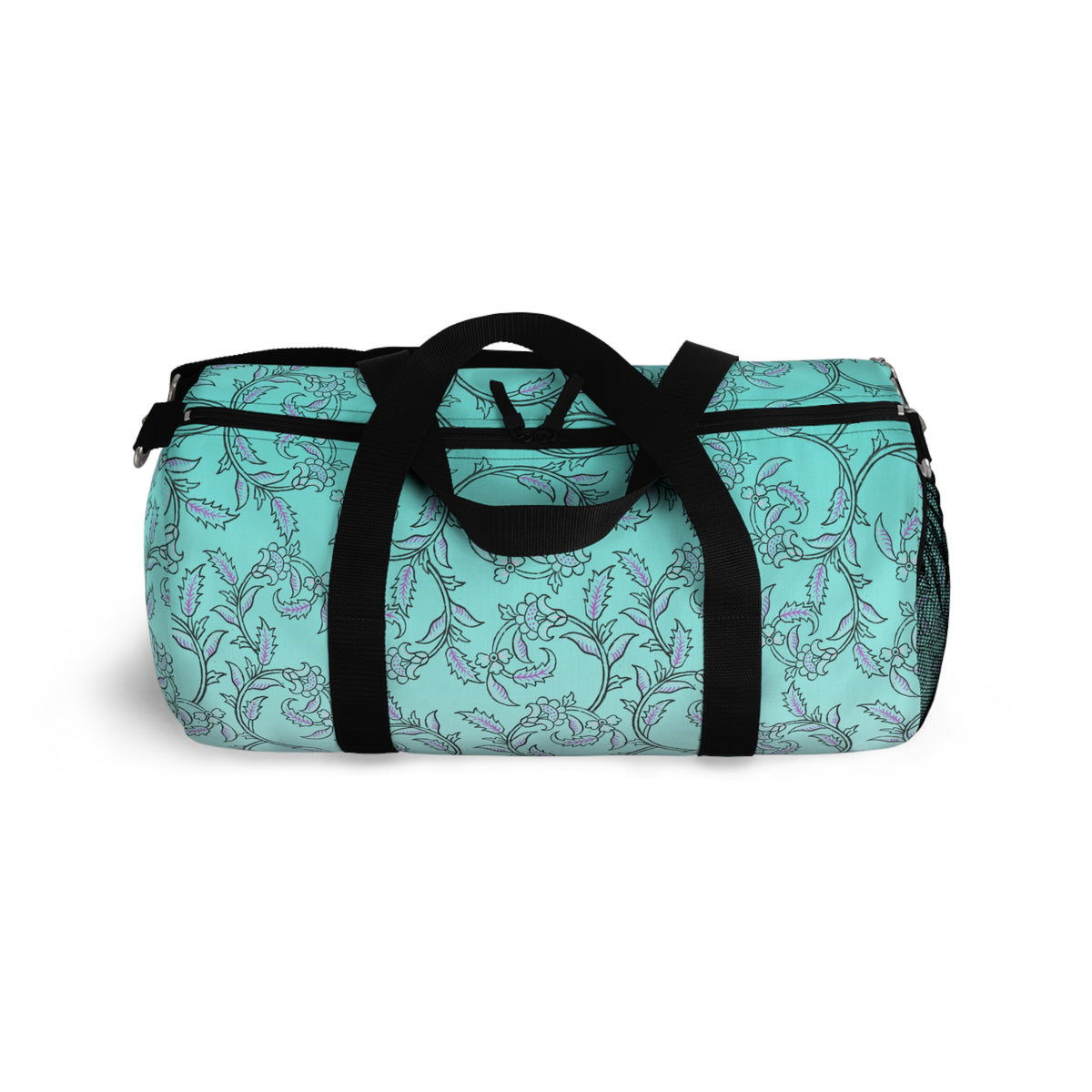 Blue Floral Vine Duffel Bag