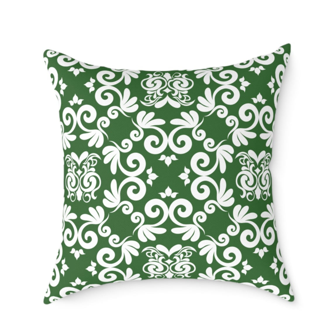 Green Lattice Throw Pillow