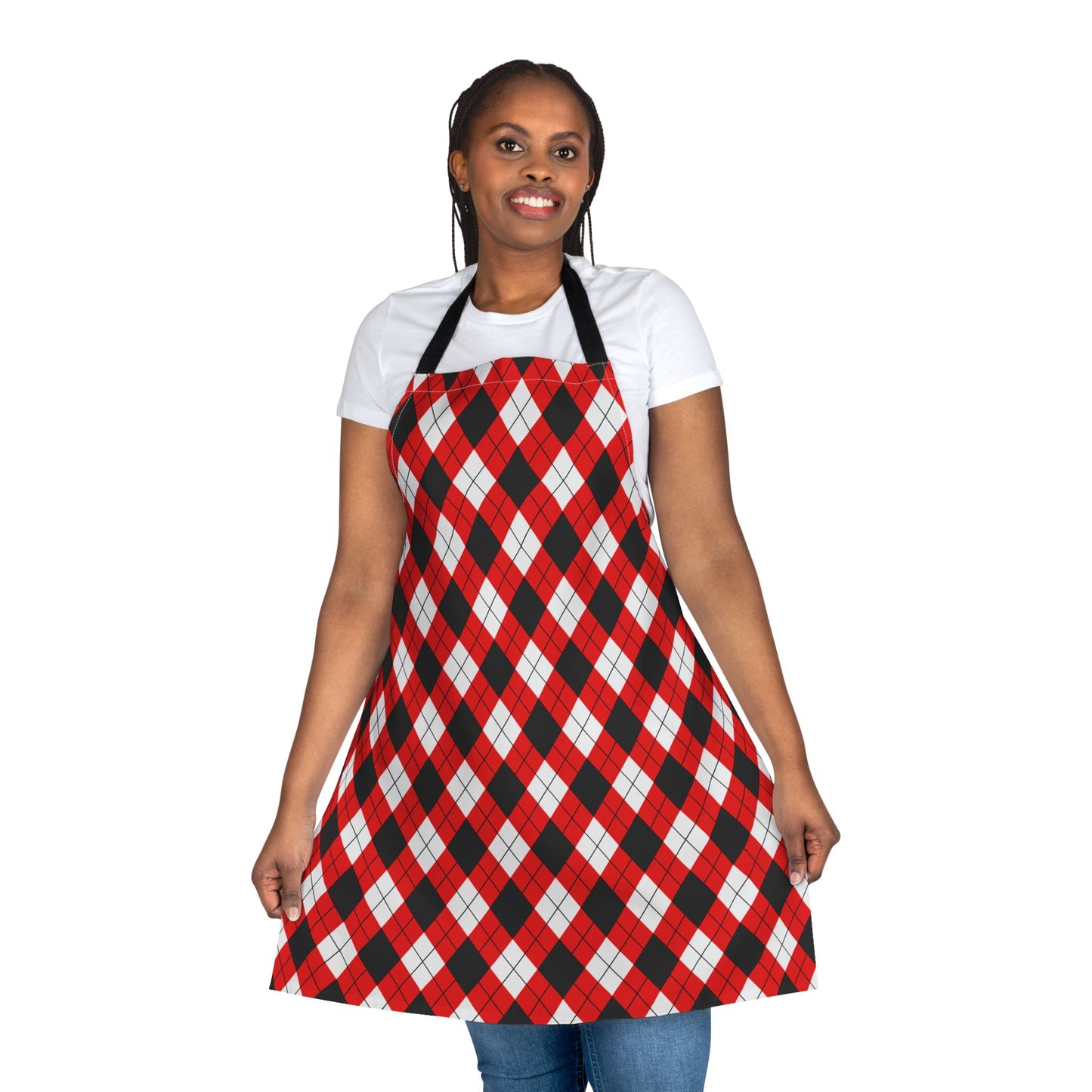 Red & Black Argyle Apron