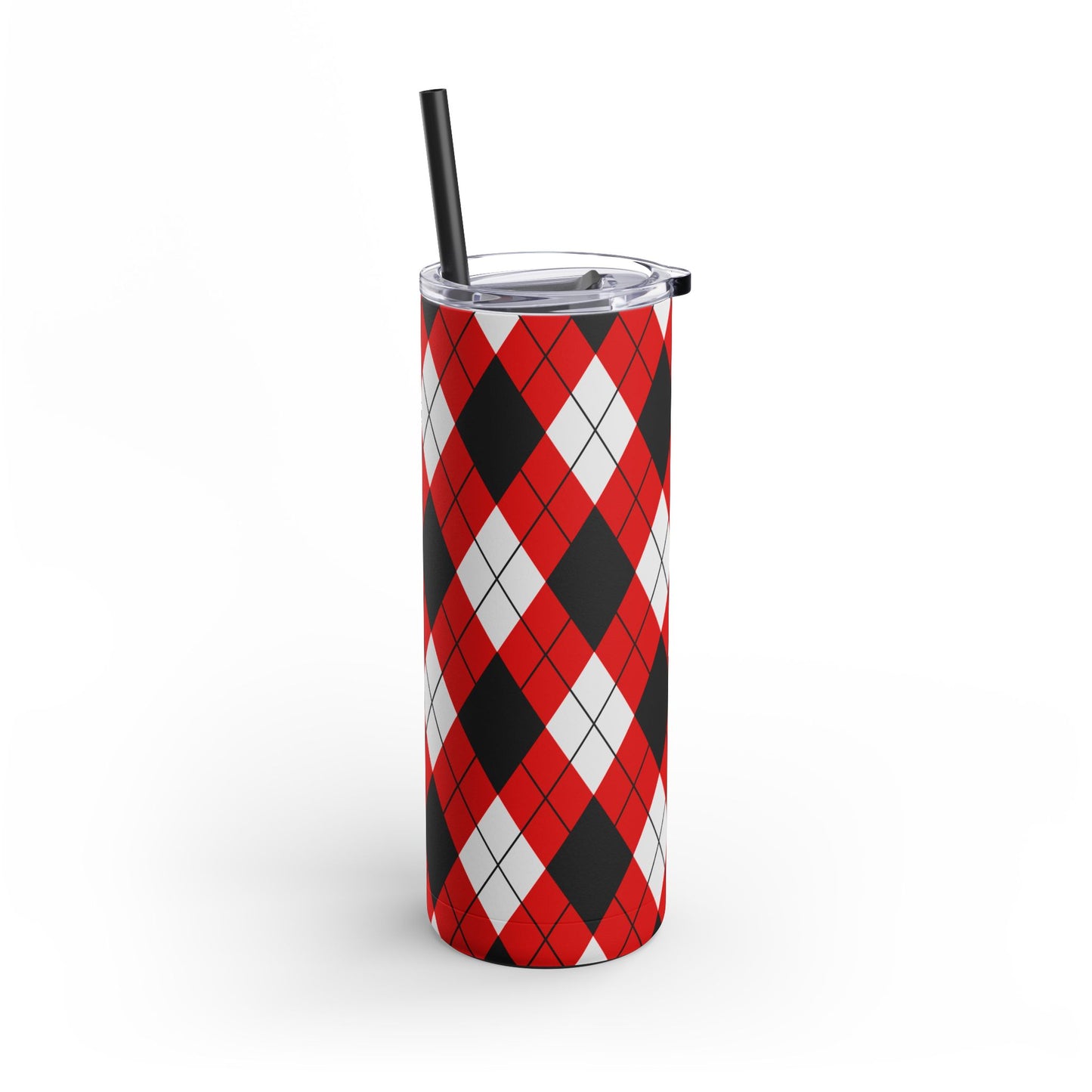 Red & Black Argyle Tumbler, 20oz