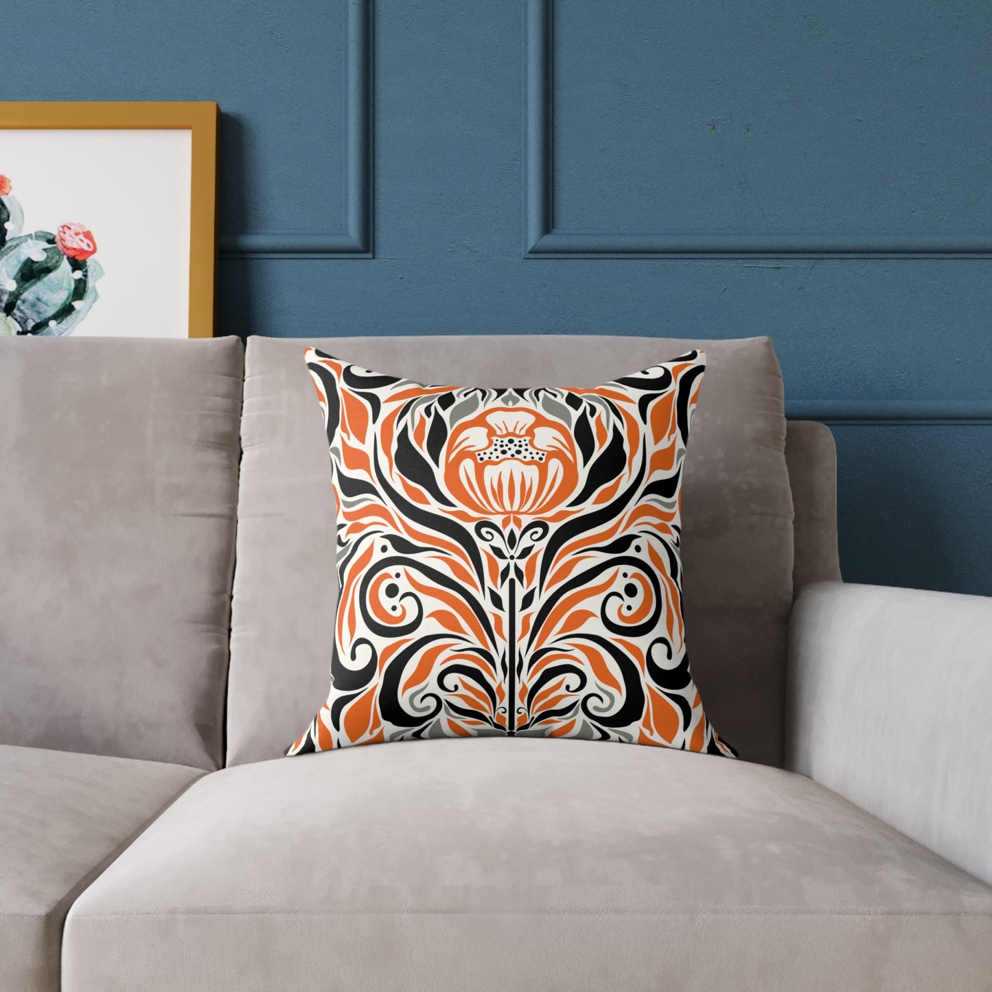 Fall Damask Square Pillow