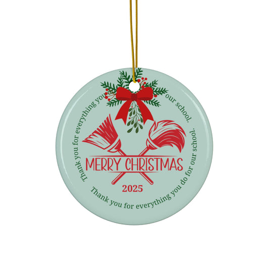 School Custodian Ceramic Ornament