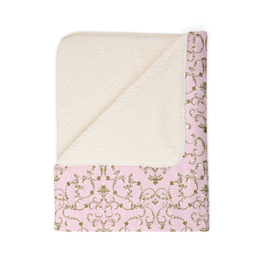Gilded Pink Fleece Sherpa Blanket