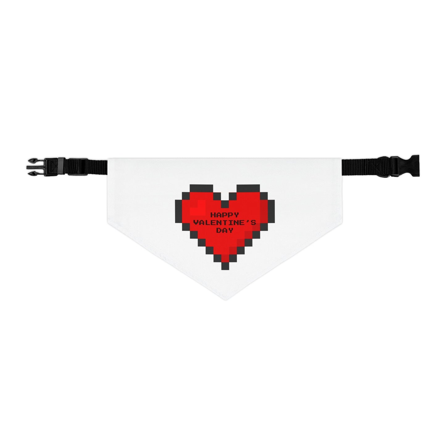 Happy Valentine's Day Pixelated Heart Pet Bandana Collar