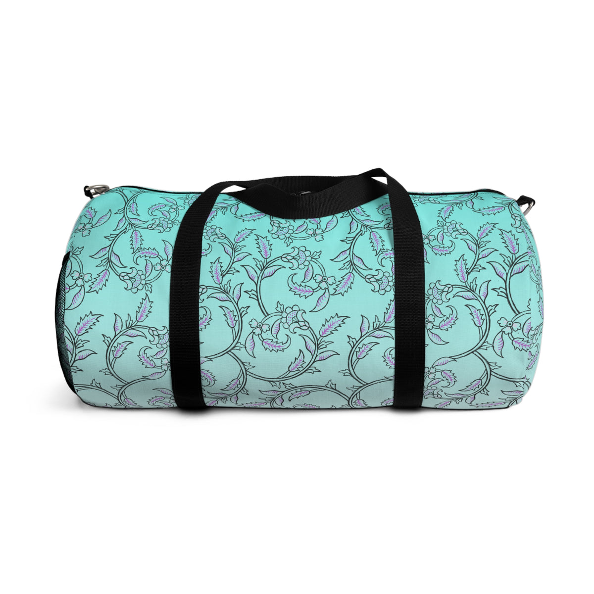Blue Floral Vine Duffel Bag