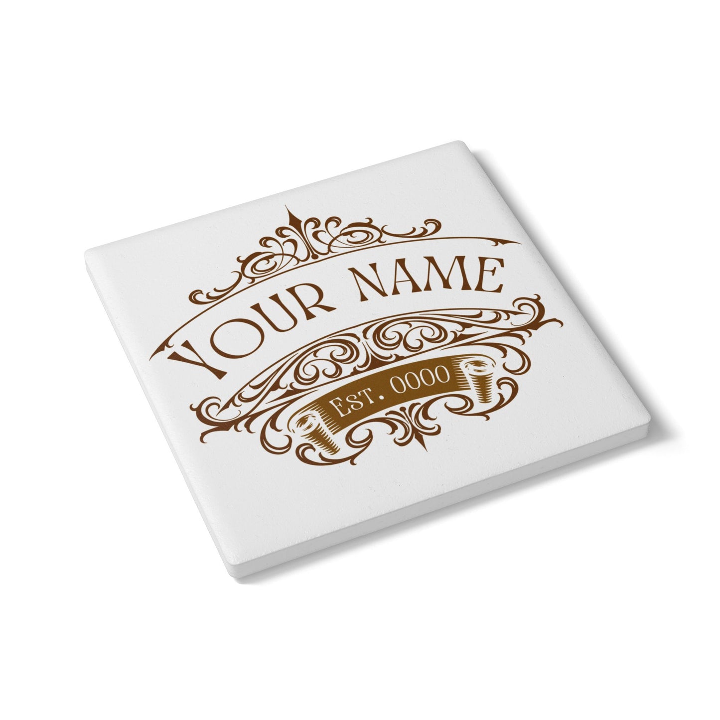 Custom Family Name Ceramic Coaster