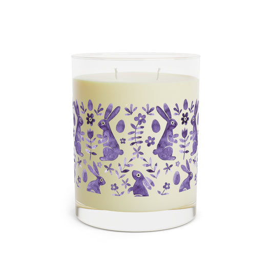 Easter Candle-Purple Toile. White Tea & Fig, 11oz