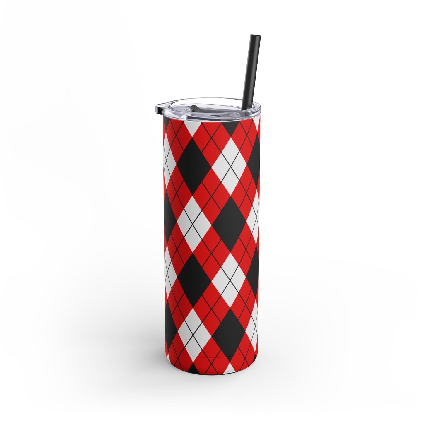 Red & Black Argyle Tumbler, 20oz