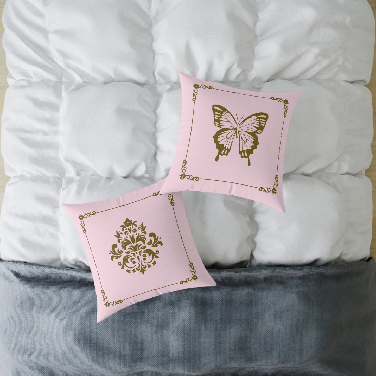 Gilded Pink Reversible Decorative Pillow