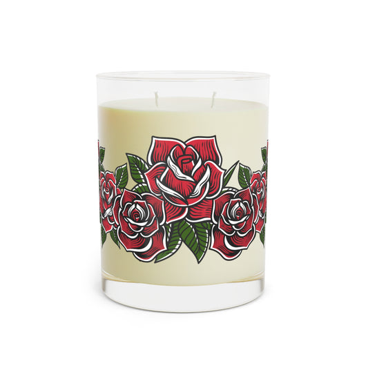 Tattoo Roses Scented Candle, White Tea & Fig, 11oz