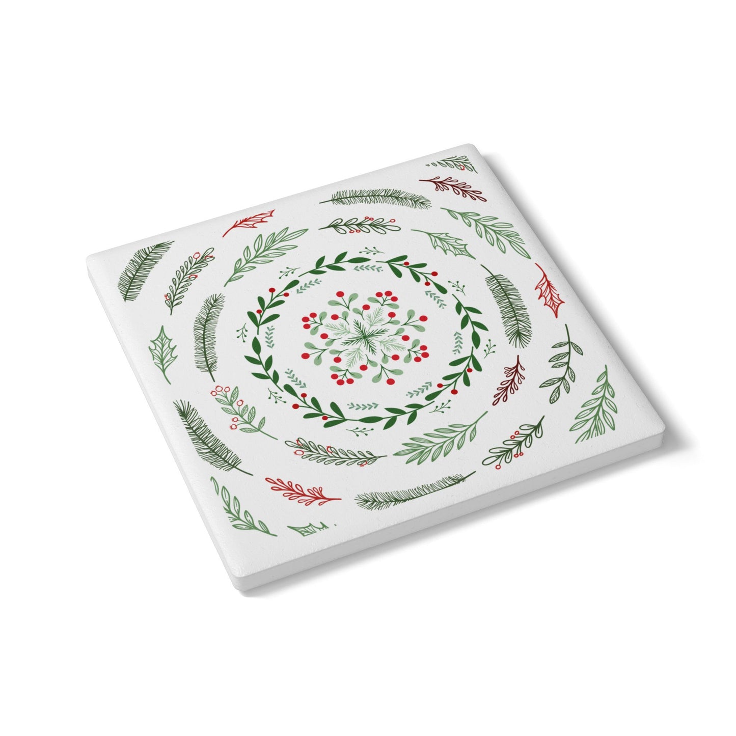 Festive Floral Ceramic Coaster
