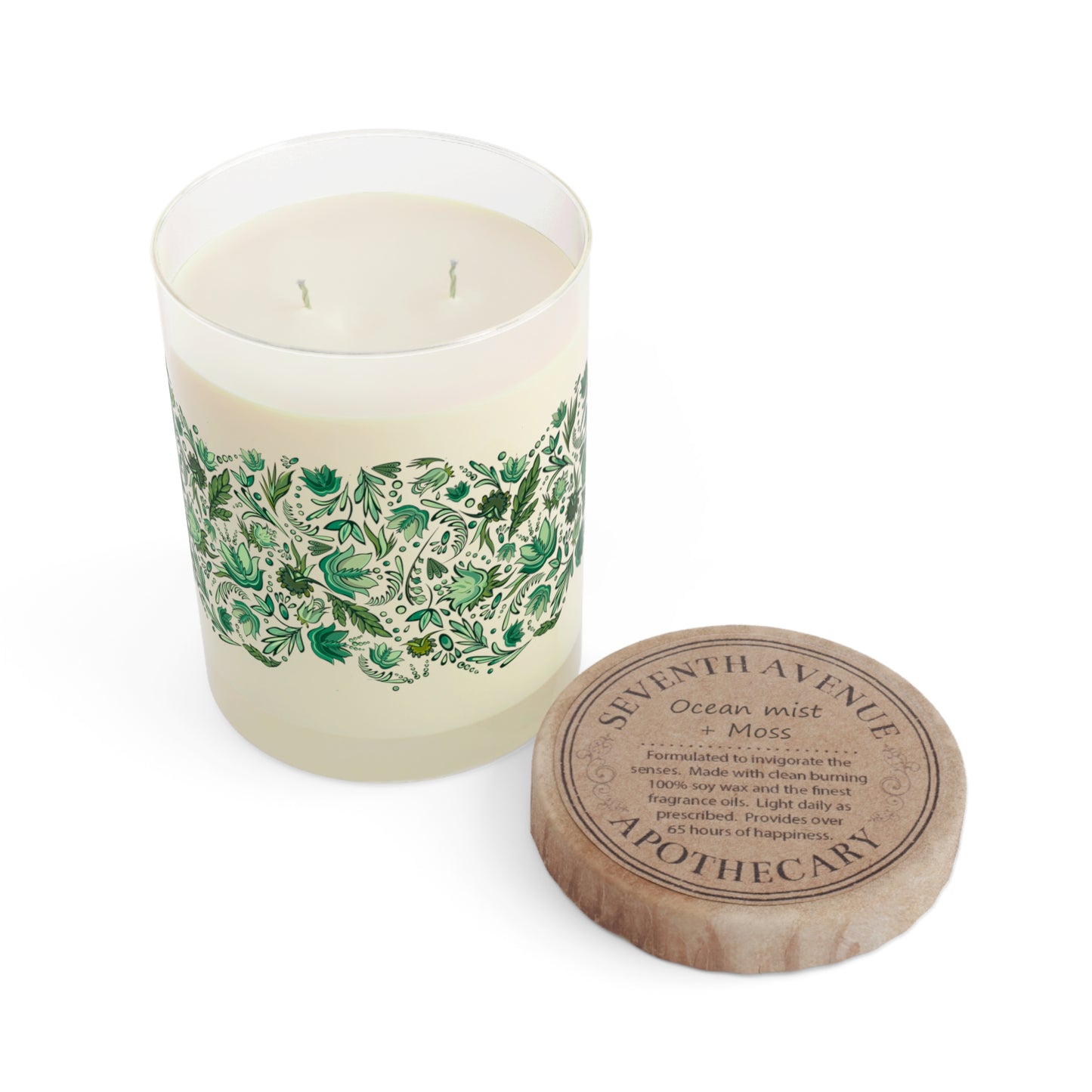 Contemporary Floral in Green, 11oz