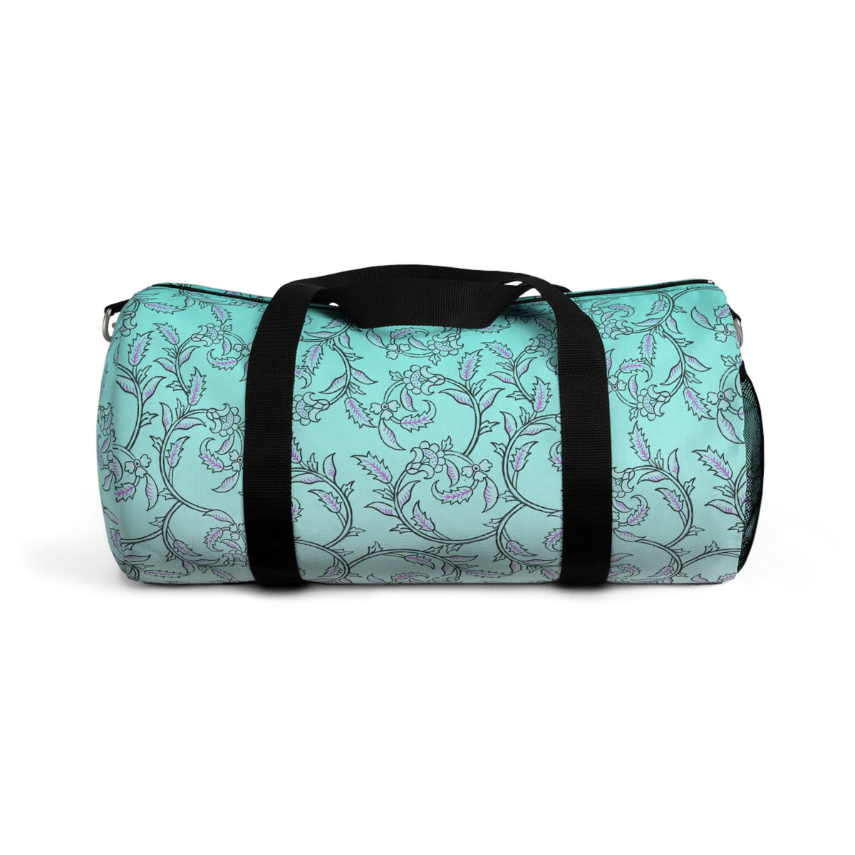 Blue Floral Vine Duffel Bag