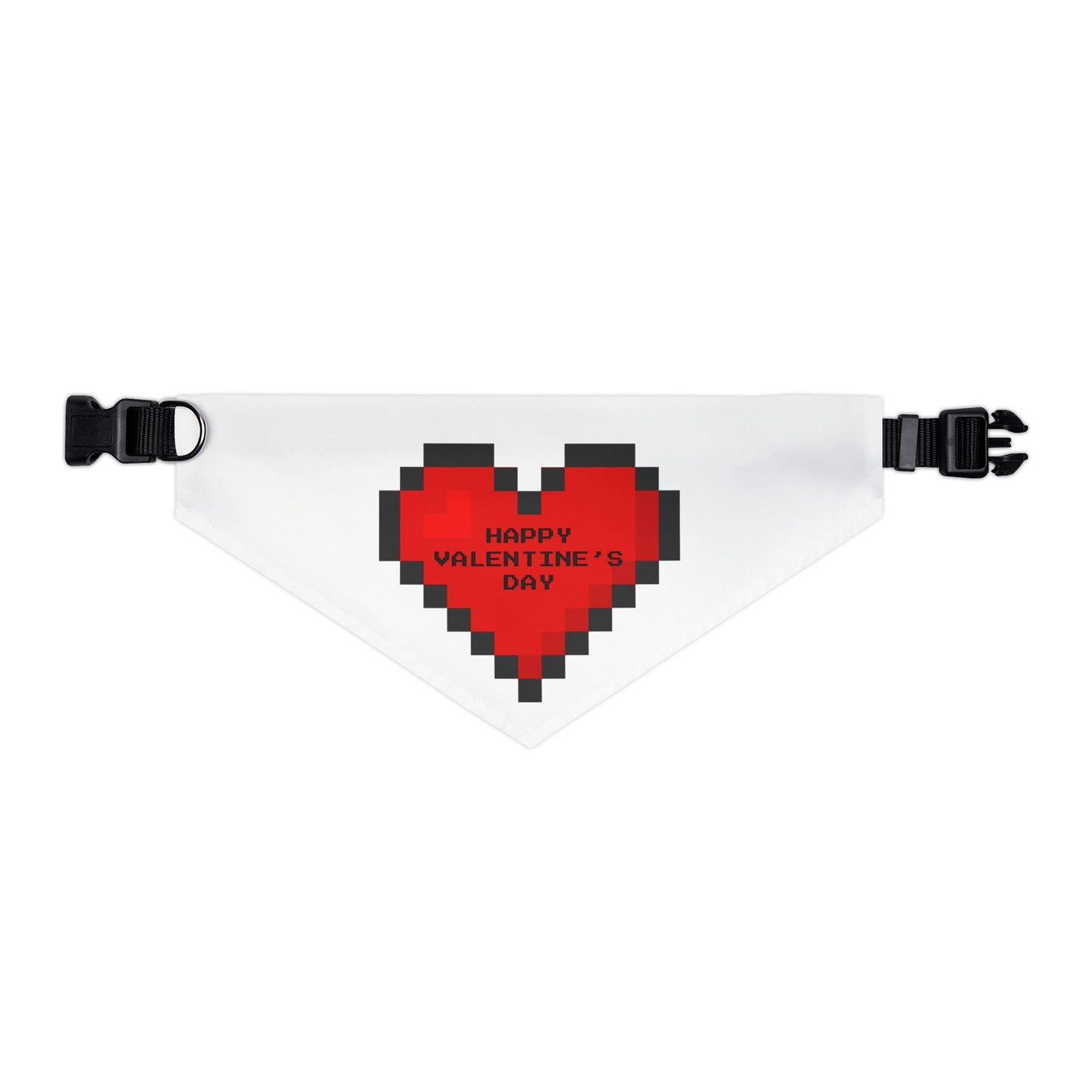 Happy Valentine's Day Pixelated Heart Pet Bandana Collar