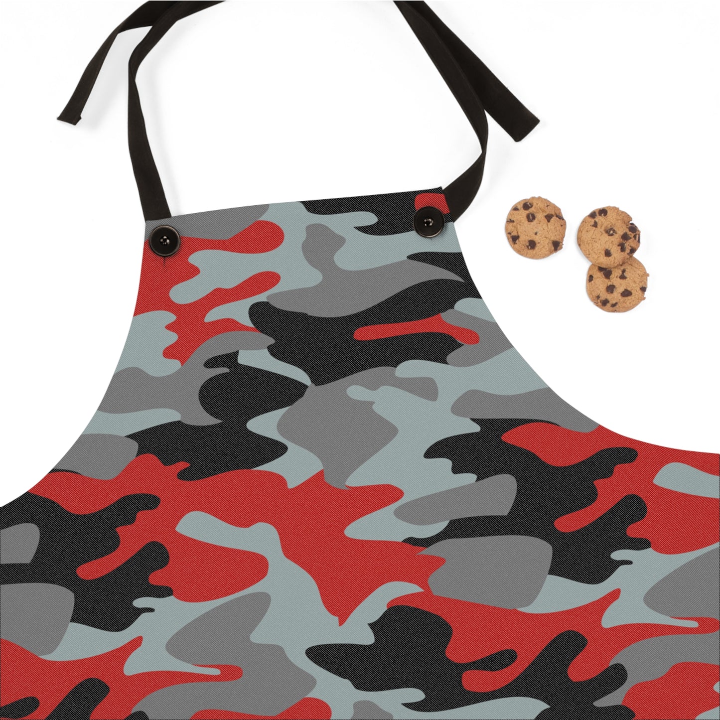 Red and Black Camouflage Apron