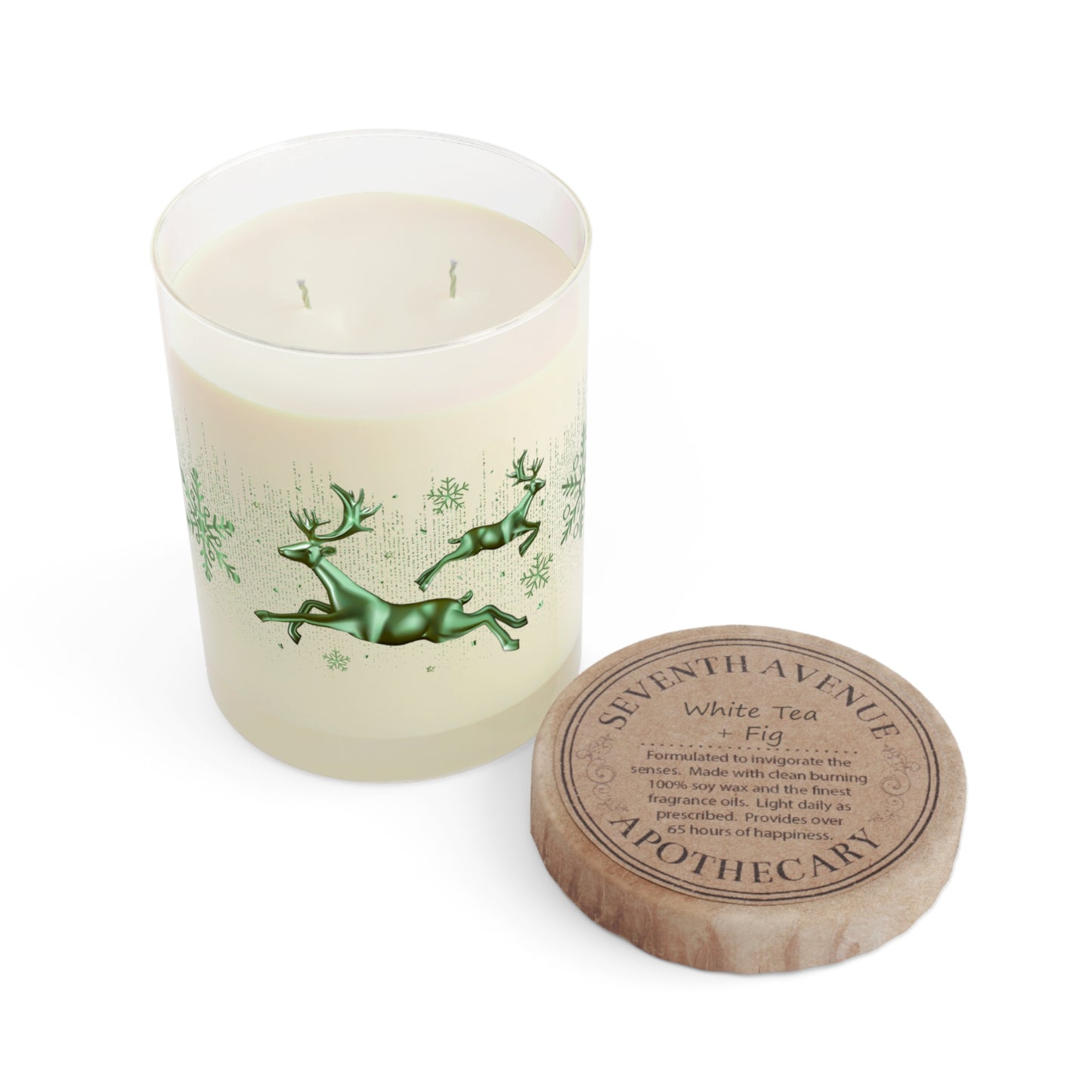 Winter Reindeer Candle, White Tea & Fig, 11oz