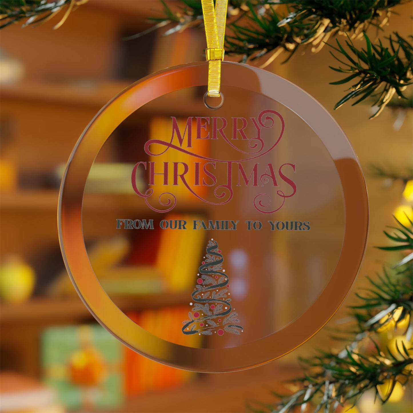 From Our Family to Yours Glass Ornaments