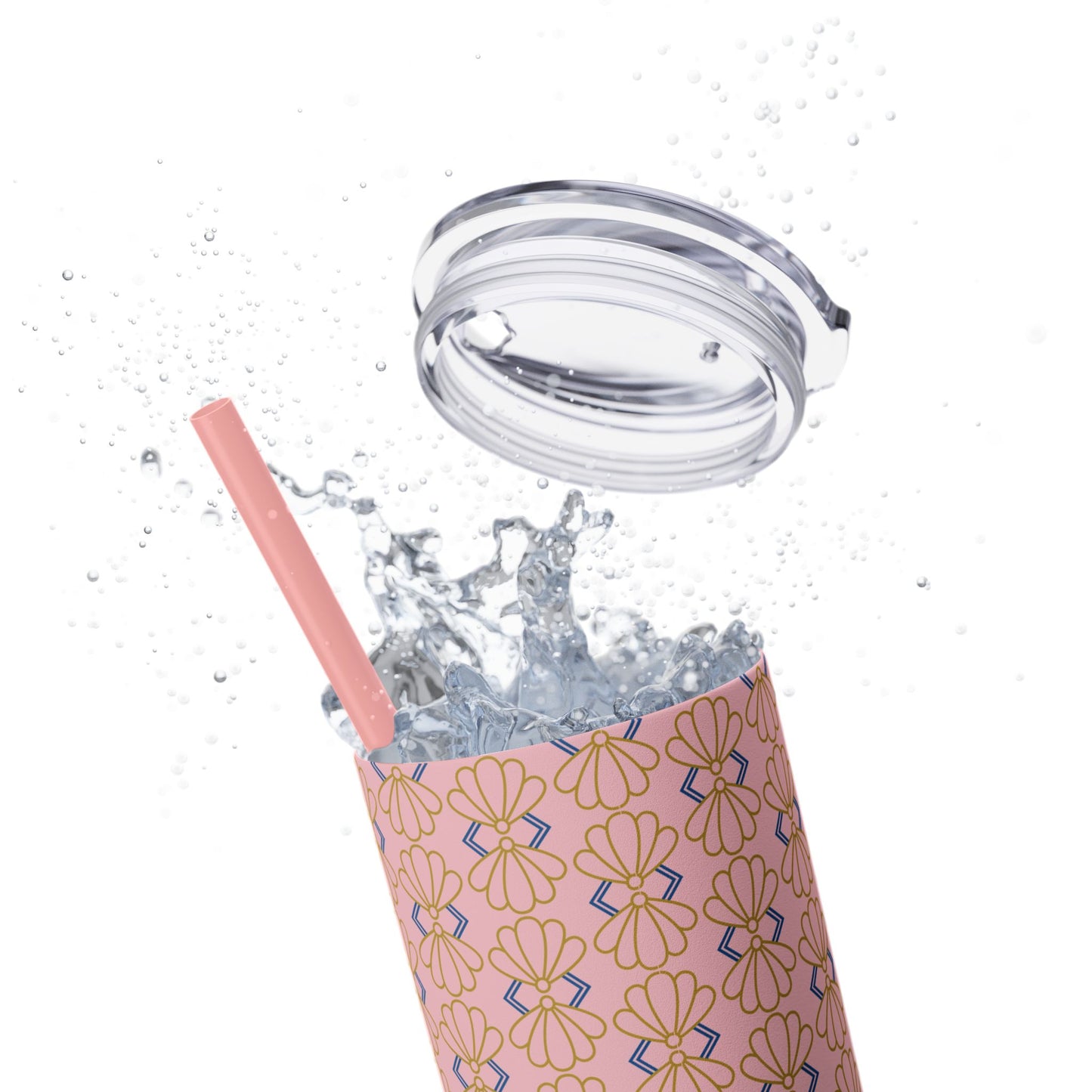 Royal Pink Skinny Tumbler with Straw 20oz