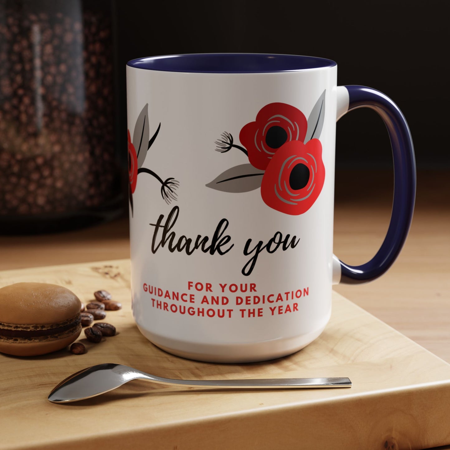 Thank You Coffee Mug, Black, 15oz.