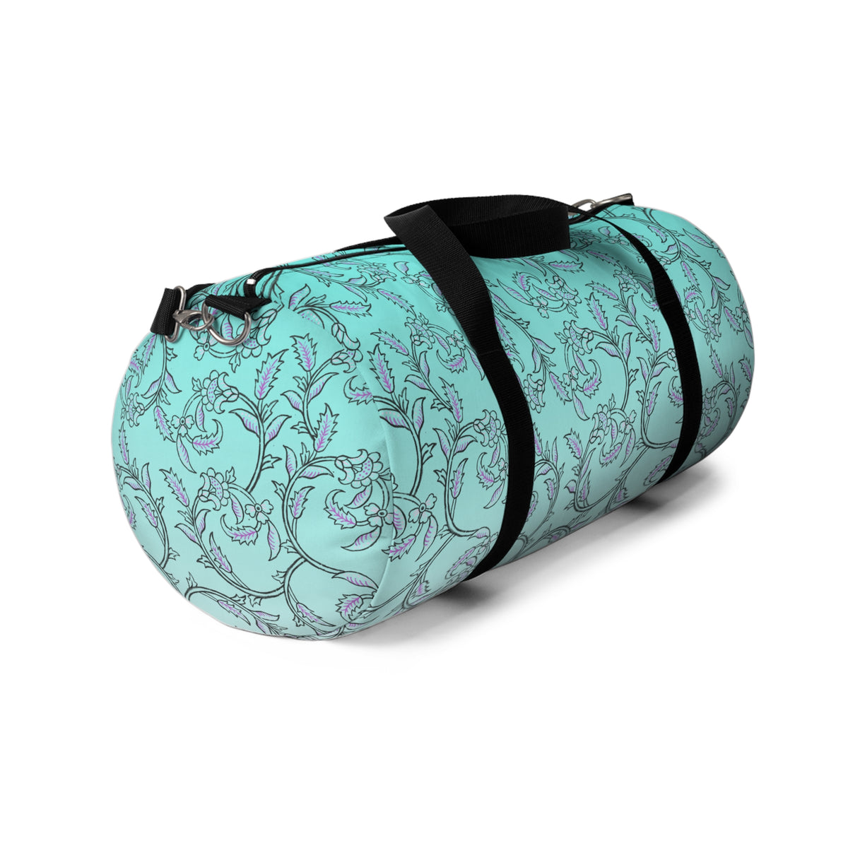Blue Floral Vine Duffel Bag