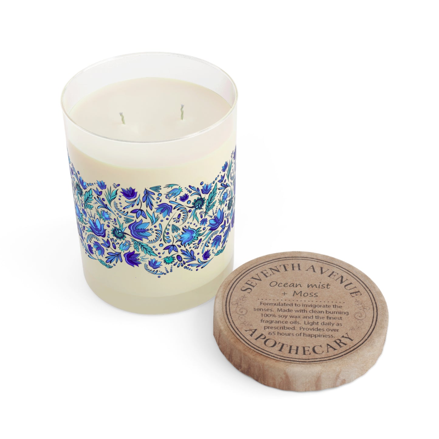 Contemporary Floral in Blue, 11oz