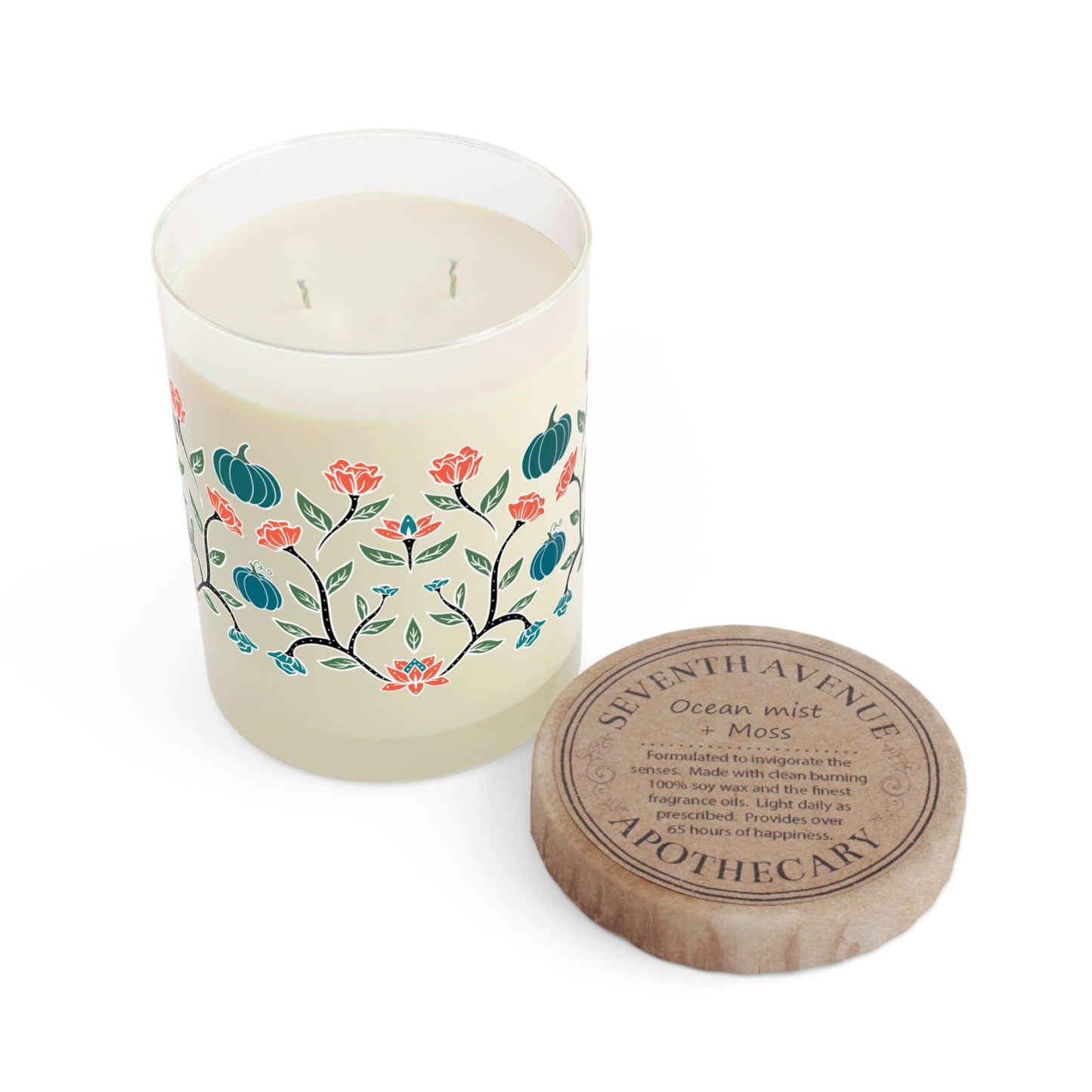 Pumpkin Floral Candle, 11oz